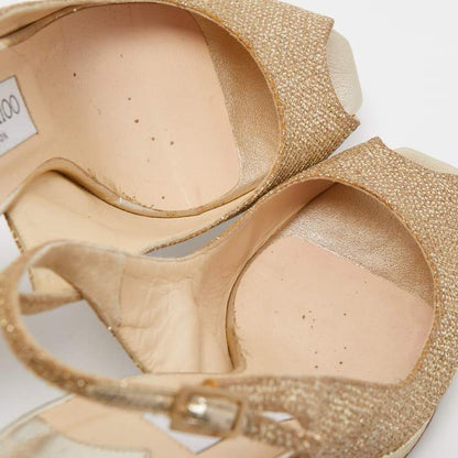 Jimmy Choo Gold Lurex Nova Slingback Heels Size 39