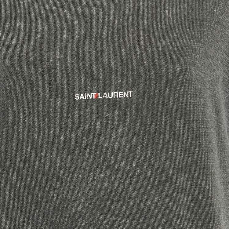 Saint Laurent Paris Faded Grey Logo Cotton Sweatshirt – Size S