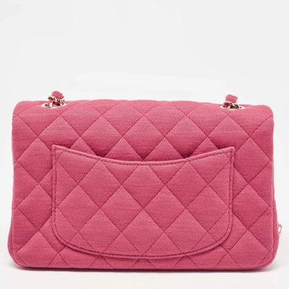 Chanel Pink Quilted Jersey Small Classic Flap Bag