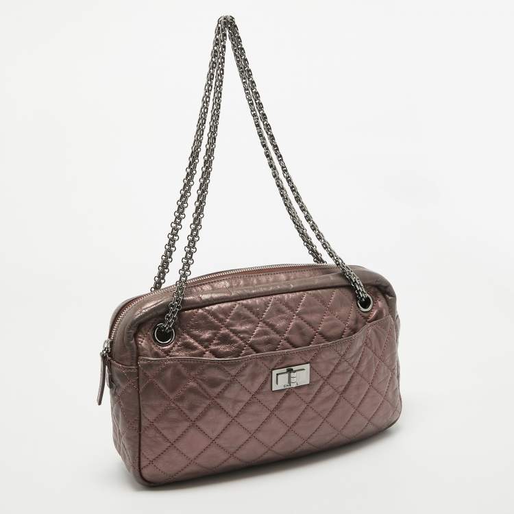 Chanel Metallic Pink Quilted Leather Reissue Camera Bag – Fair Condition