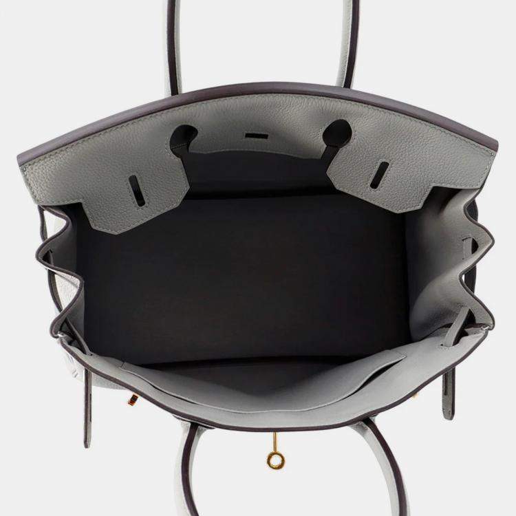 Hermès Birkin 30 Gris Mouette Togo Leather Bag with Gold Hardware