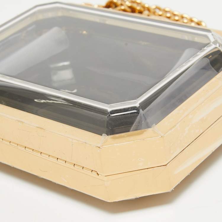 Chanel Gold Plexiglass Premiere Minaudiere Clutch Bag – Statement Piece