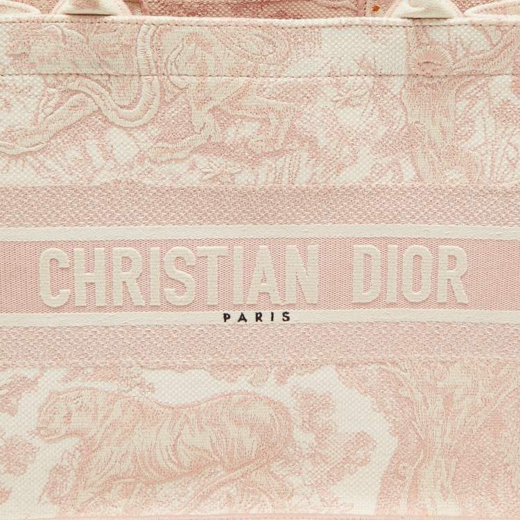Dior Pink Embroidered Canvas Small Dioriviera Book Tote – Medium