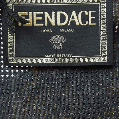 Fendi x Versace Brown Zucca Baroque Crystal Embellished Dress – Size M – Brand New