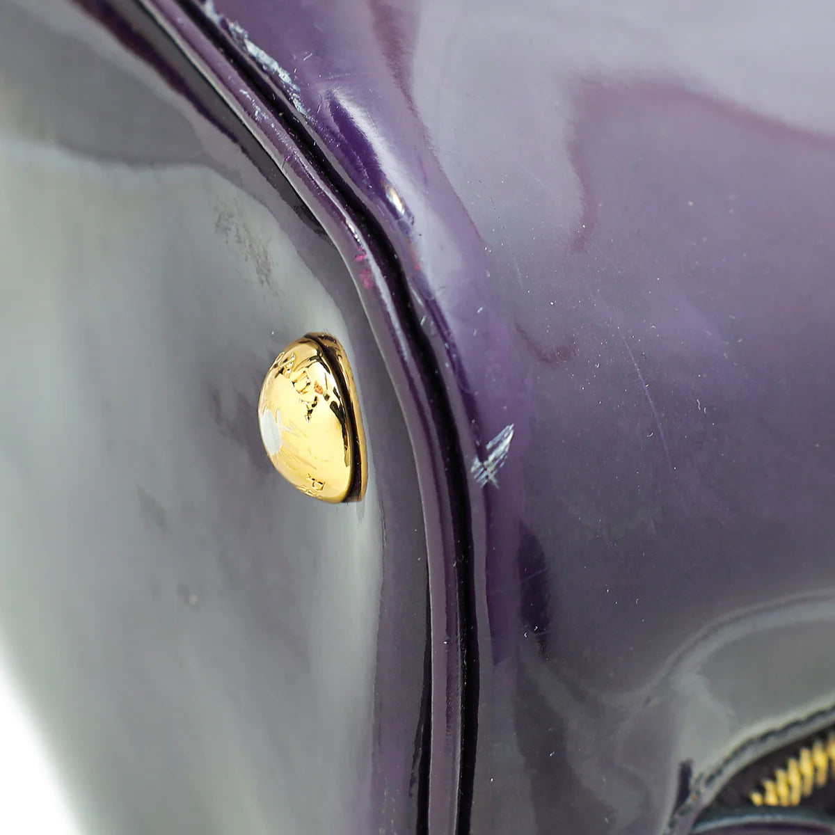 Prada Purple Vernice Leather Promenade Bag