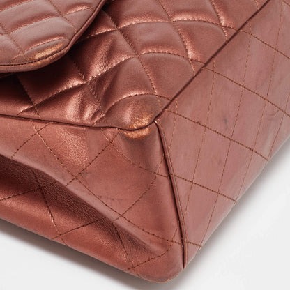 Chanel Copper Quilted Leather Maxi Classic Double Flap Bag – Rare Color