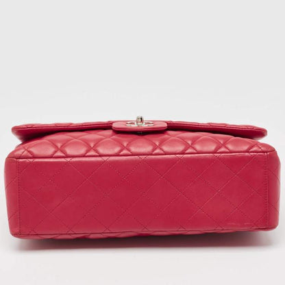 Chanel Red Quilted Leather Maxi Classic Single Flap Bag