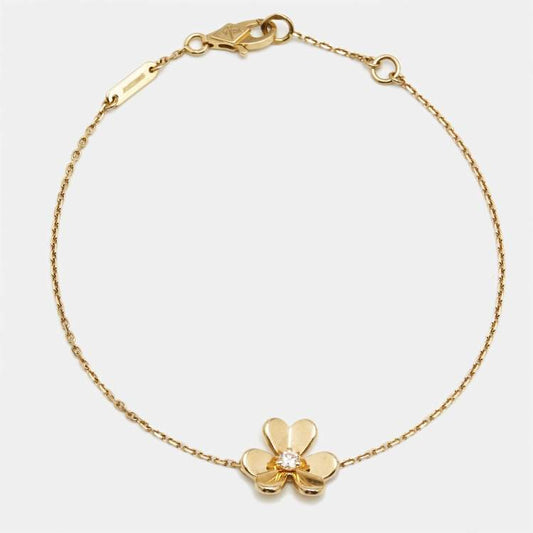 Van Cleef & Arpels Frivole Diamond 18k Yellow Gold Mini Bracelet