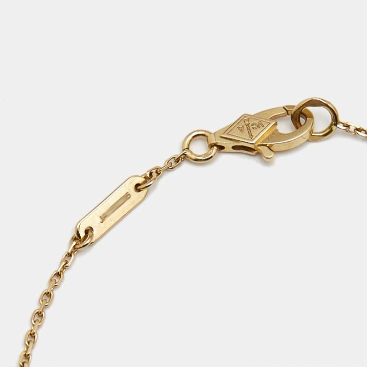 Van Cleef & Arpels Frivole Diamond 18k Yellow Gold Mini Bracelet