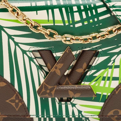 Louis Vuitton Vert Blanc Palm Print Monogram Twist MM Bag