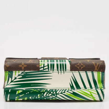 Louis Vuitton Vert Blanc Palm Print Monogram Twist MM Bag