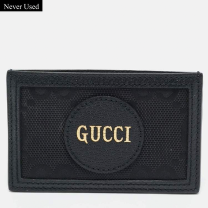 Gucci Black GG Nylon & Leather Off The Grid Card Holder