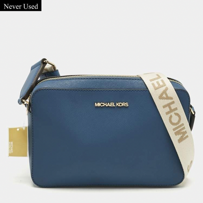 Michael Kors Blue Leather Large Crossbody Bag